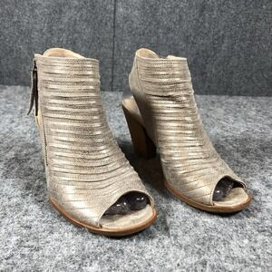 Paul Green Cayanne Sandals Women's 4.5 UK / 7 US Silver Leather Peep Toe Booties